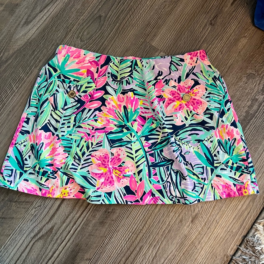 Lilly Pulitzer Pink Green Mini Skort Resort Wear